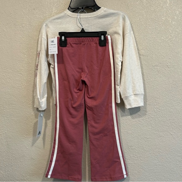 Girls Adidas Long Sleeve top & Flare pants set - Picture 3 of 5